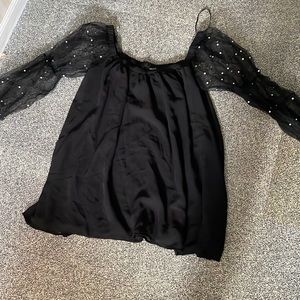 Long sleeve mesh dress